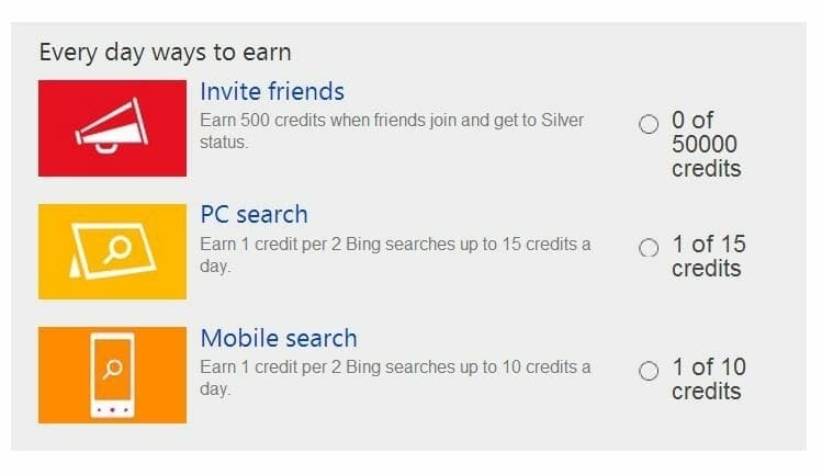 Bing Rewards Mobile Search