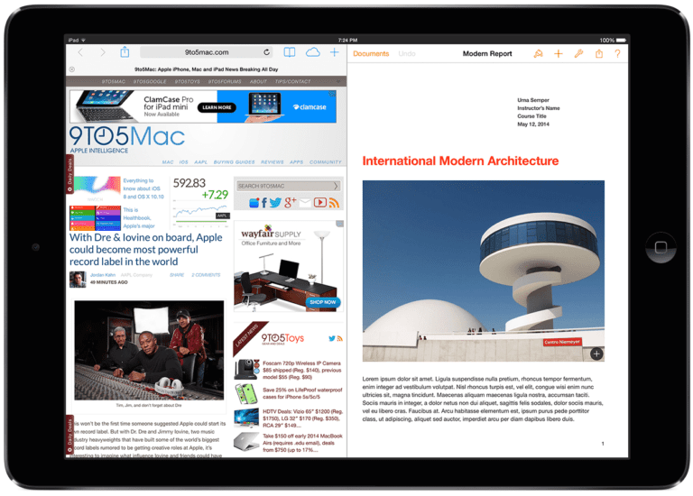 Apple iPad Multitasking iOS 8