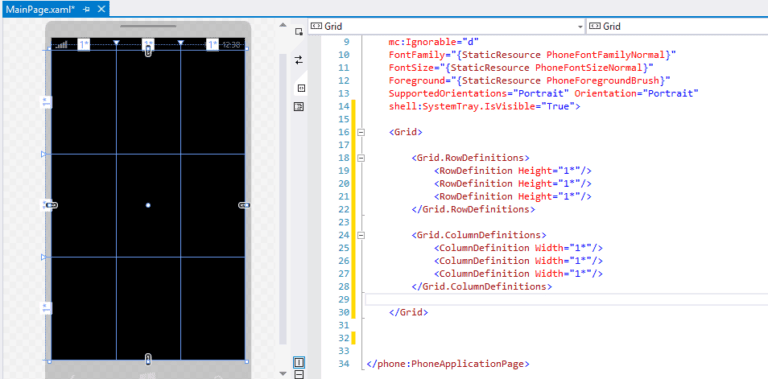 Rows and Columns Windows Phone App