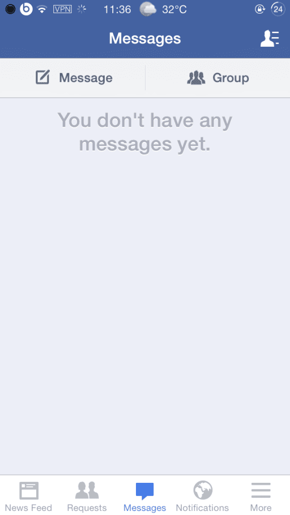 Send Facebook messages on iPhone from default app