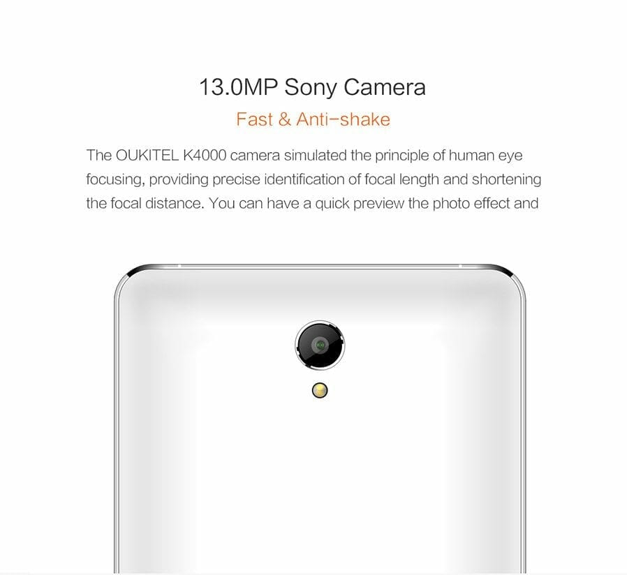 OUKITEL K4000 Camera