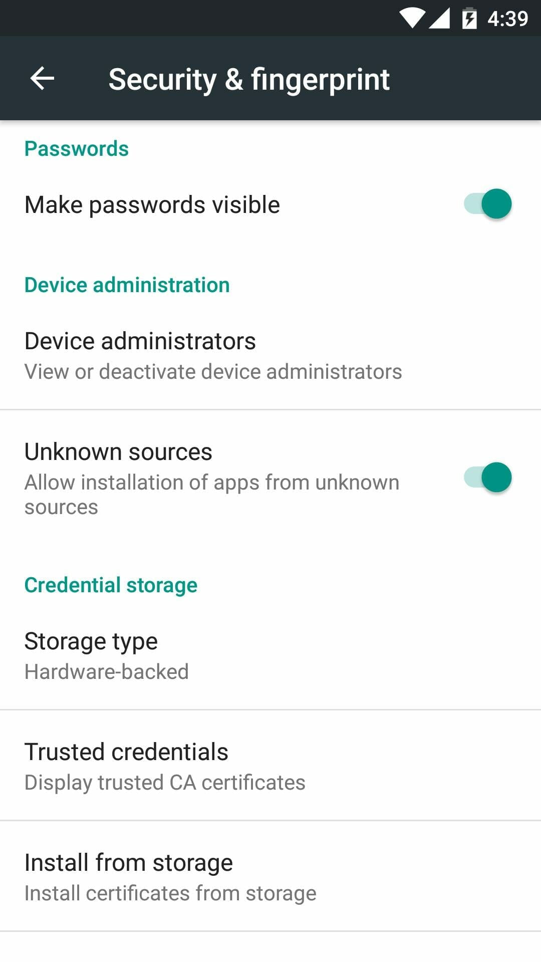 Enable Unkown Resources Android