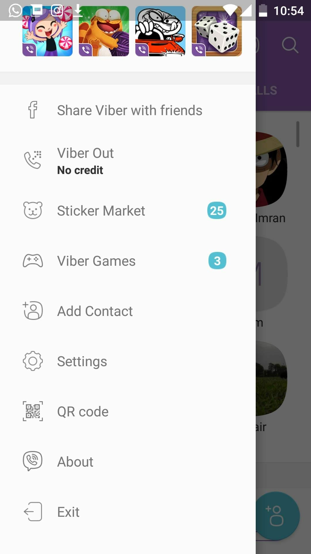 Viber More Settings