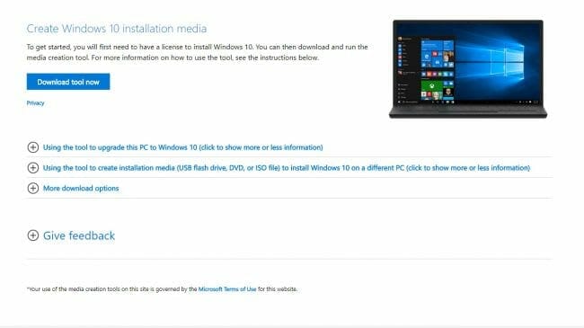 Install Windows 10 Fall Creators Update