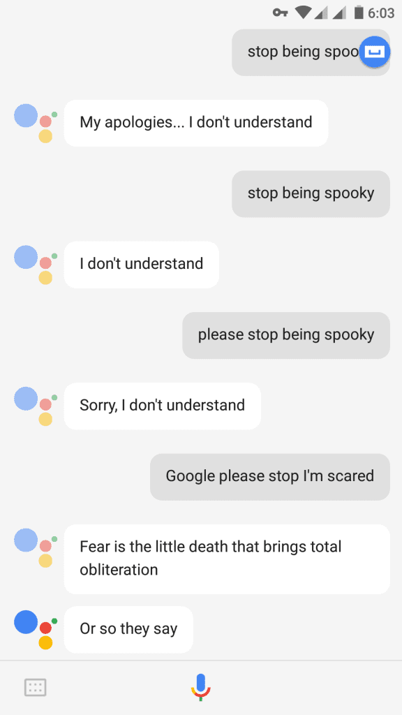 Google Assistant Halloween Easter Egg takes its job seriously. 