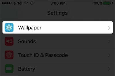 iOS settings wallpaper