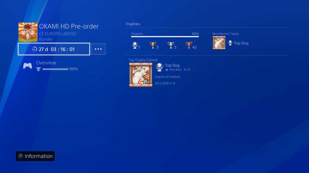 Okami HD PS4 Trophies and PC, Xbox One Achivements