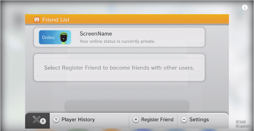 Friend's List in Wii U