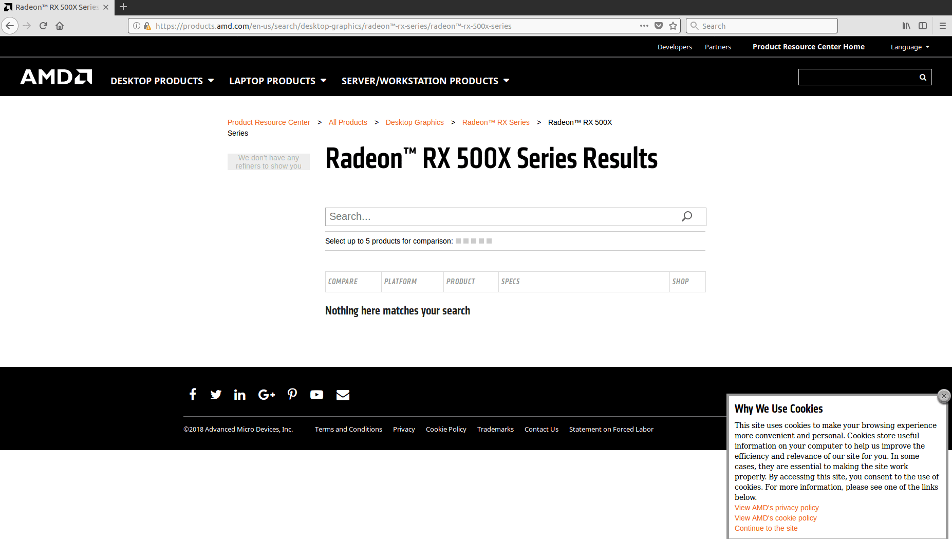 AMD Radeon RX 500X Sereis GPU