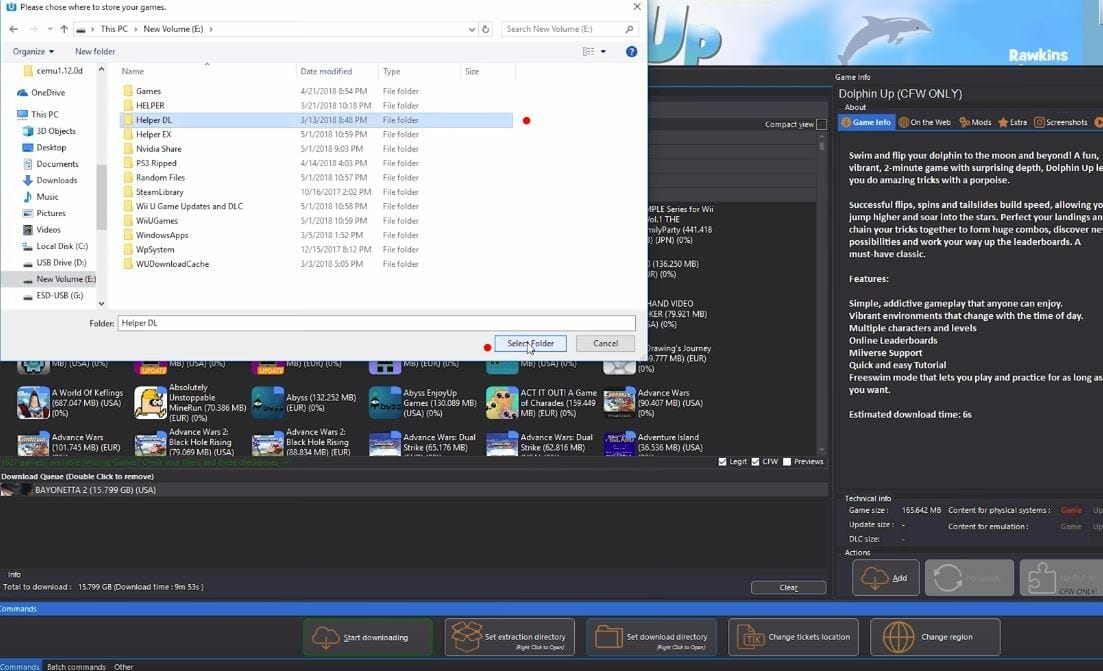 Downloading games with Wii U USB Helper & Cemu 1.7.3d 