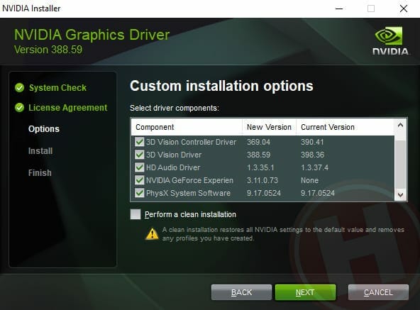 Install GeForce Driver without GeForce Experience