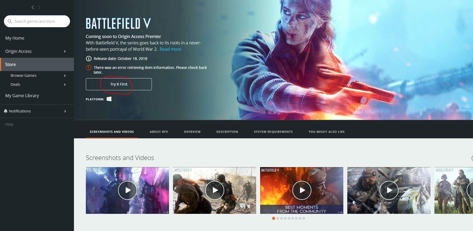 Battlefield V Pre-load