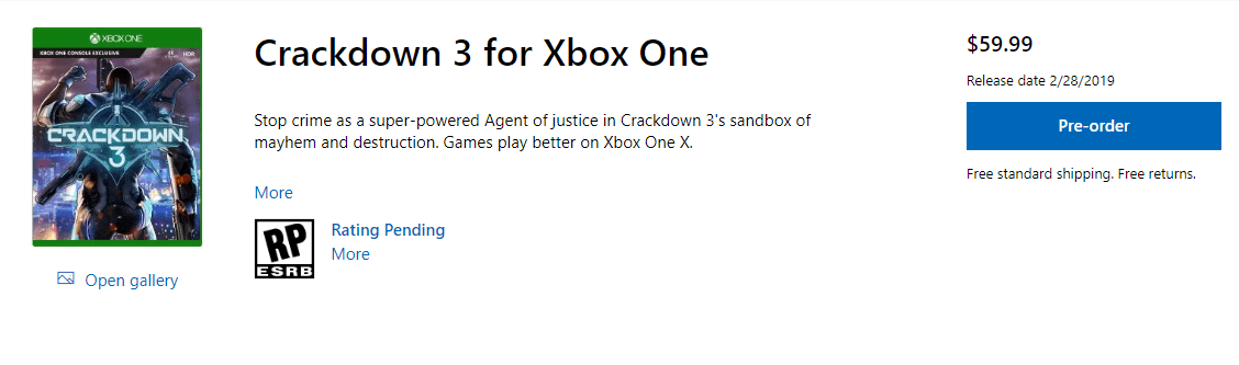 Crackdown 3 Release Date