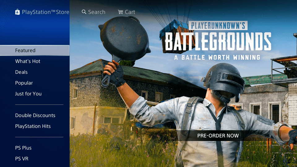 PUBG PS4 Store