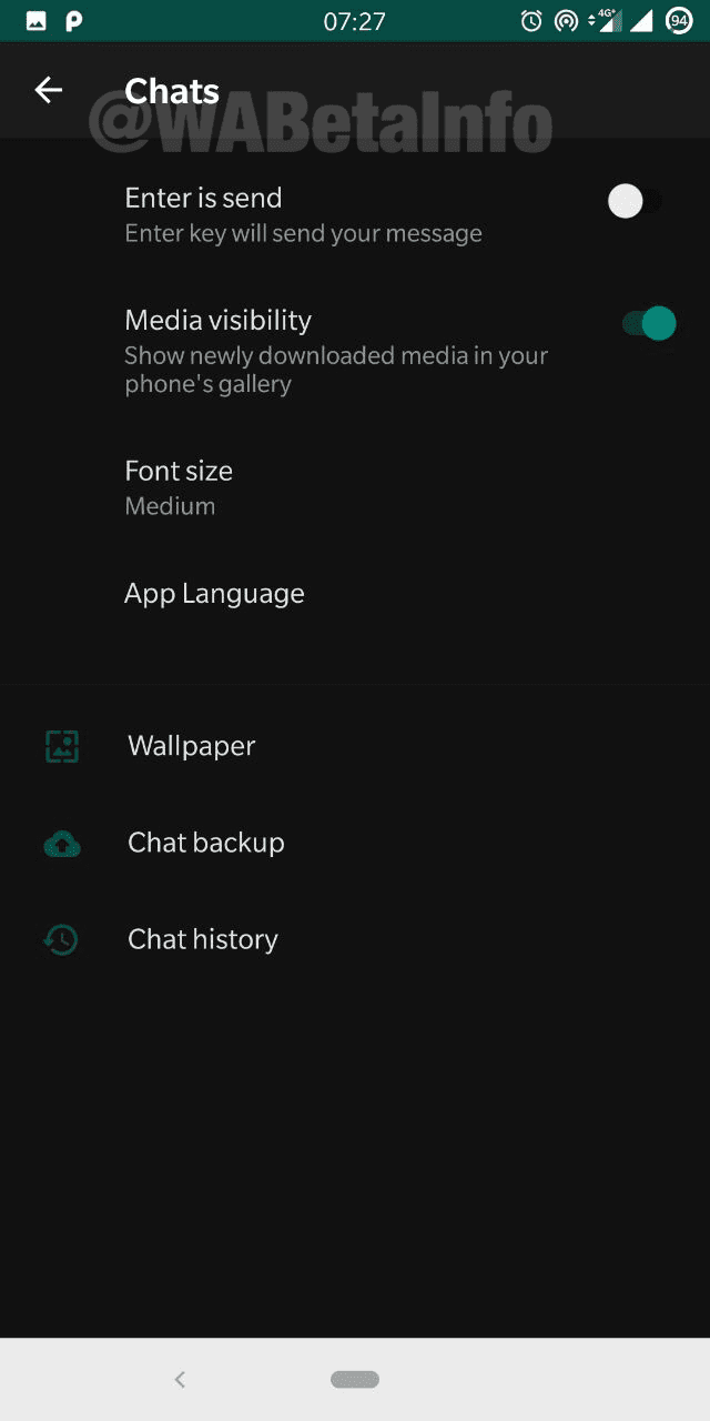 WhatsApp dark mode