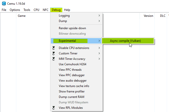 CEMU vulkan async compile