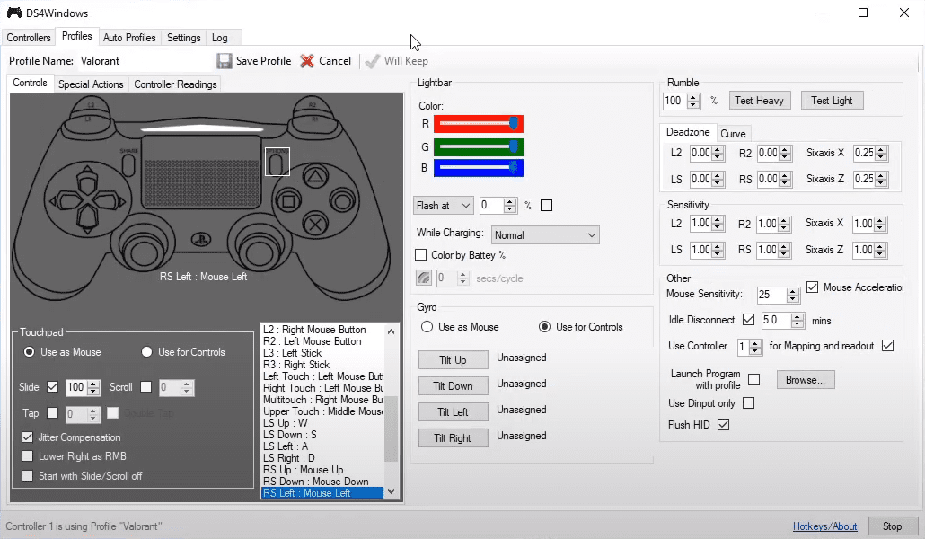 Play Valorant with PS4 controller