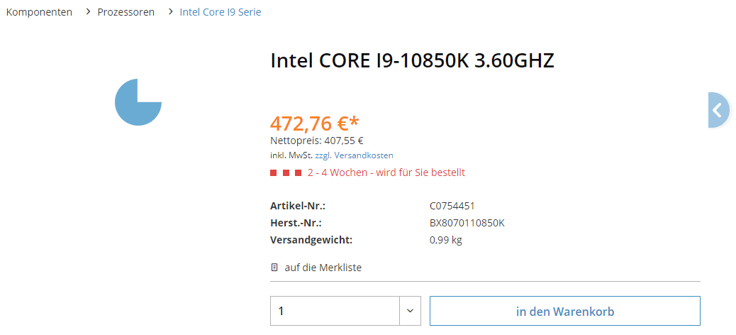 Intel Core i9-10850K (10C/20T)