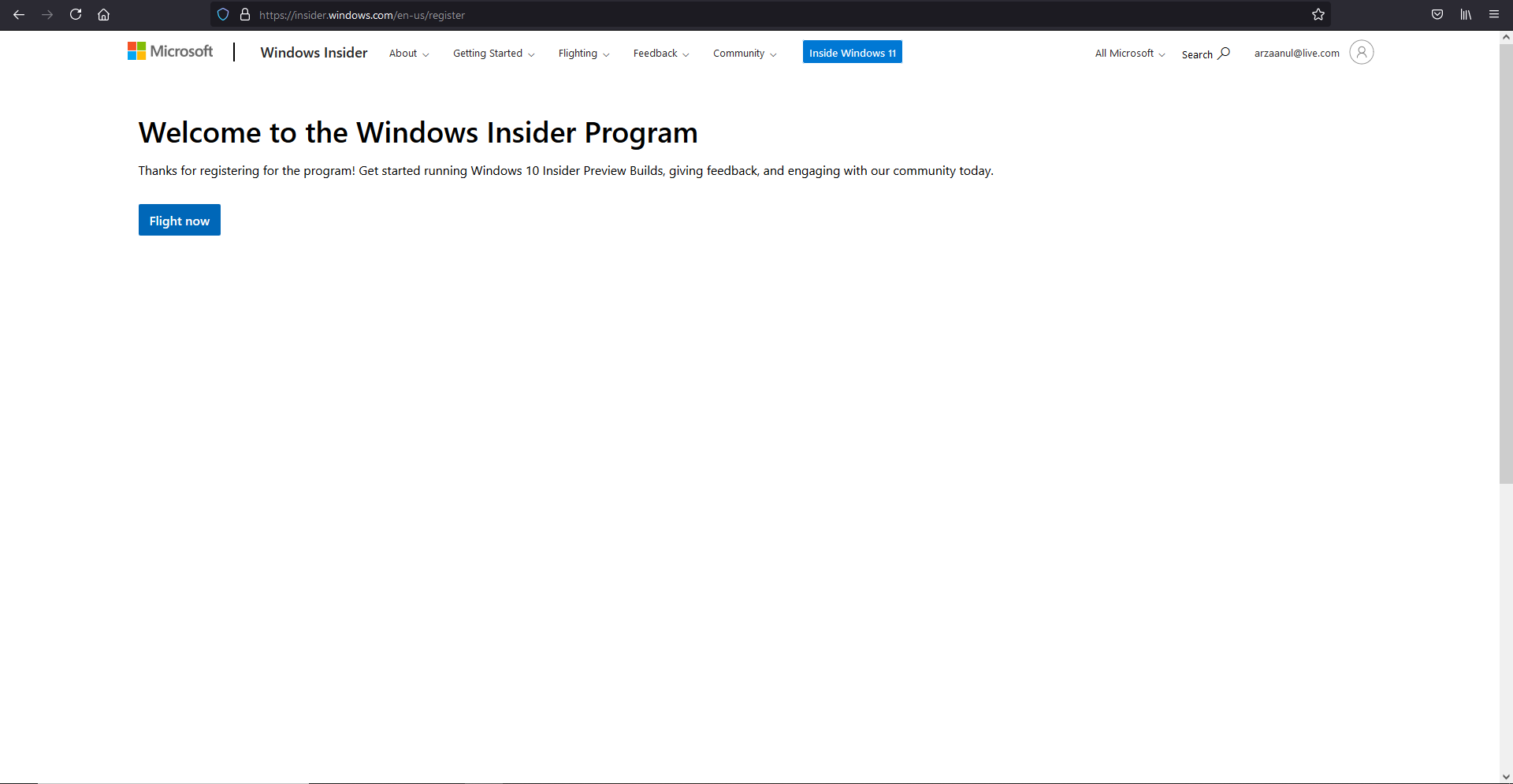 Step 3 for registering windows insider program for downloading windows 11 preview