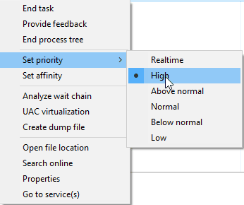 screenshot for task manager to set high priortiy for fixing FPS Issues in HUMANKIND 