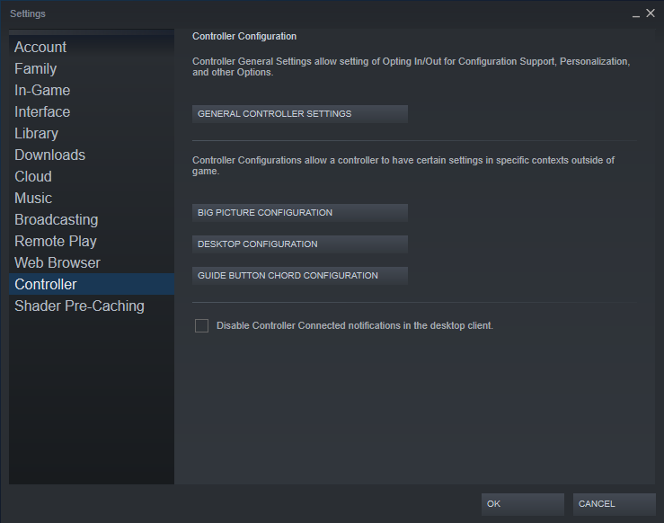 screenshot for steam settings to fix Death's Door controller issues