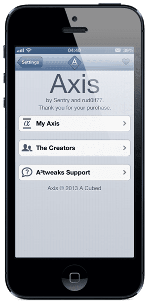 Axis Jailbreak Tweak For iPhone