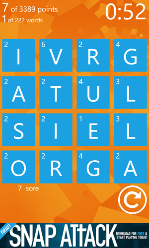 Wordament HomeScreen Screenshot